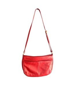 Vintage Ganson red leather adjustable shoulder bag